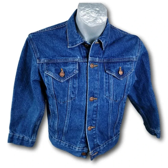 Lands End Blue Denim Jean Jacket Boys Size M - Picture 1 of 6